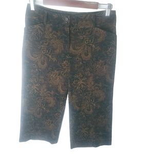 Harolds 2 30x20 Chocolate Paisley Courderoy Crop Pants